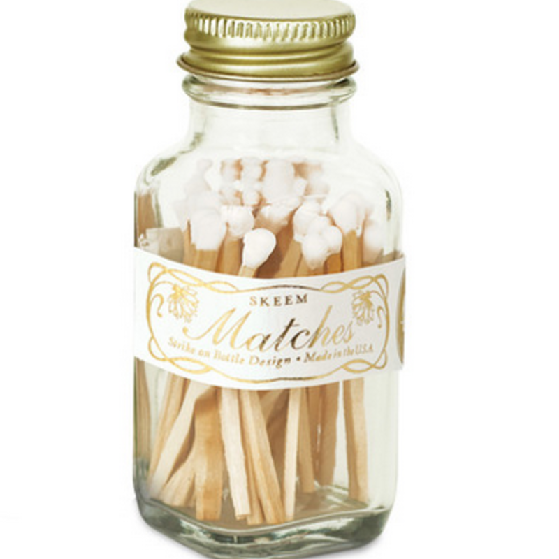 Skeem Vintage White Mini Match Bottles White Tip