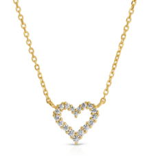 Joy Dravecky MINI PAVE HEART NECKLACE