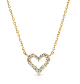 Joy Dravecky MINI PAVE HEART NECKLACE