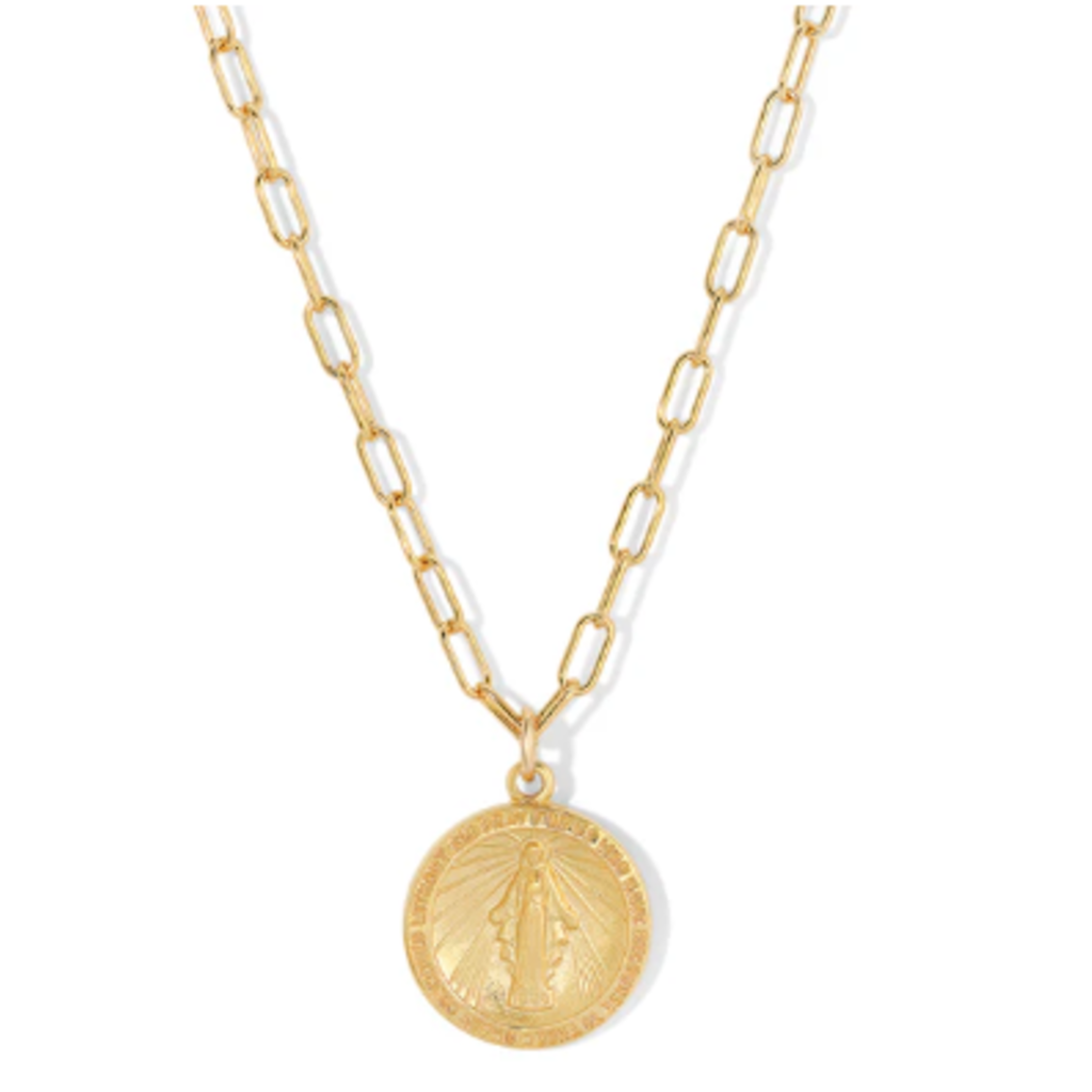 Joy Dravecky GOLD FILL MIRACULOUS MEDAL NECKALCE