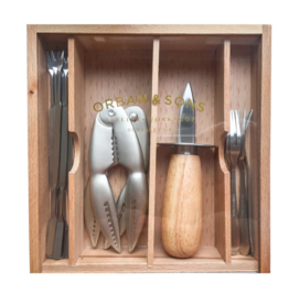 BE HOME French Dry Goods 12pc Seafood Set in Wooden Box w/Acrylic Lid