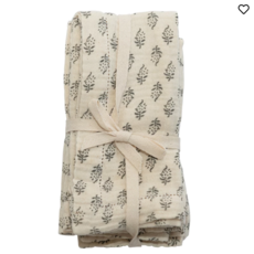 Napkins with Printed Floral Pattern, Set of 4