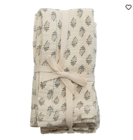 Napkins with Printed Floral Pattern, Set of 4