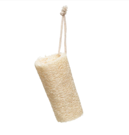 Loofa Brush with Cotton Rope Hanger, Natural