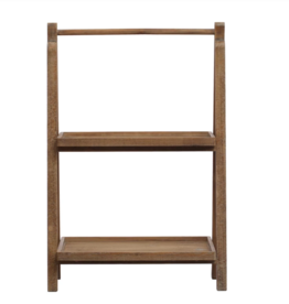 2-Tier Wood Folding Stand, Natural