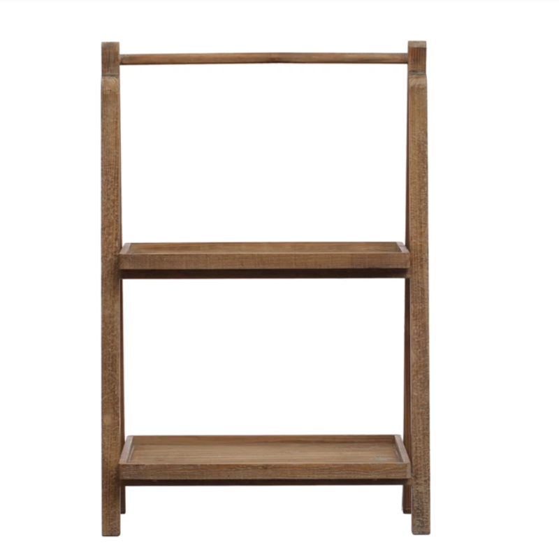 2-Tier Wood Folding Stand, Natural