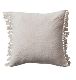 20" Square Cotton Pillow w/ Fringe