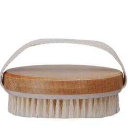 Cherry Wood Body Brush w/ Handle, Natural