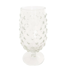 12 oz. Recycled Glass Hobnail Stemmed Drinking Glass S/4