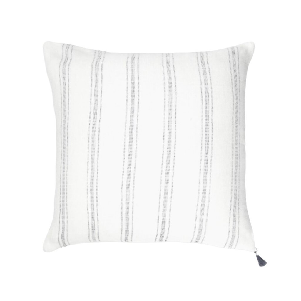 Anaya WHITE W GREY STRIPES LINEN PILLOW 20X20