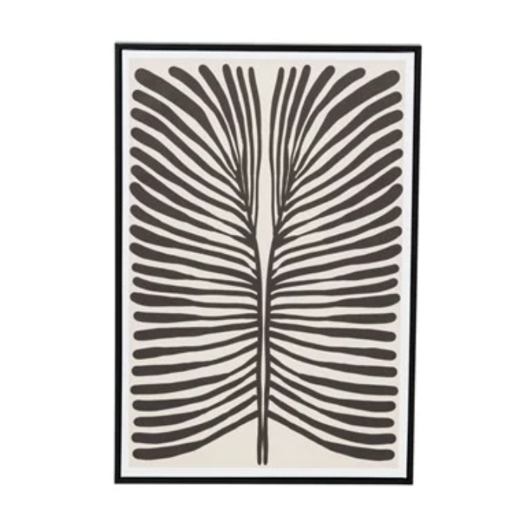 MDF Framed Textured Paper Wall Décor w/ Abstract Image