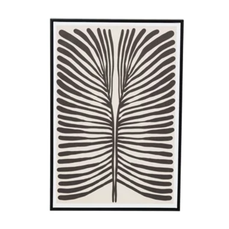 MDF Framed Textured Paper Wall Décor w/ Abstract Image