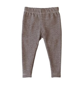 Viverano Rib Knit Stripe Baby Legging Pants Dark Brown Stripe