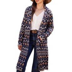 DIAMOND CHEVRON JACQUARD COATIGAN