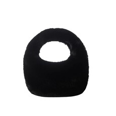 LAMARQUE ALIX Mini Faux Fur Hobo Bag BLACK