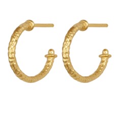 Temple Of The Sun Molten Hoop Earrings Gold Vermeil