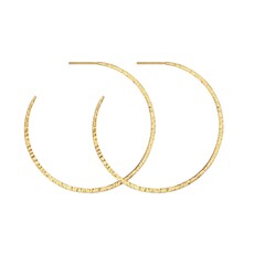 Temple Of The Sun Simple Hoop Earrings Hammered Gold Vermeil