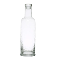3-1/2" Round x 11-1/4"H 32 oz. Hammered Glass Carafe w/ Stopper