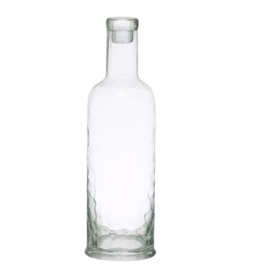 3-1/2" Round x 11-1/4"H 32 oz. Hammered Glass Carafe w/ Stopper