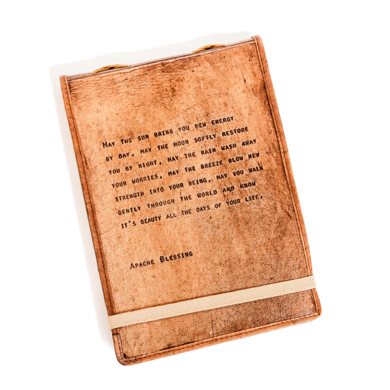 Sugarboo Large Apache Blessing Leather  Journal - 7"x9.75"