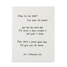 Sugarboo What Do You Want? (It's A Wonderful Life) Handmade Paper Print - 12"x16"