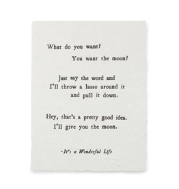 Sugarboo What Do You Want? (It's A Wonderful Life) Handmade Paper Print - 12"x16"