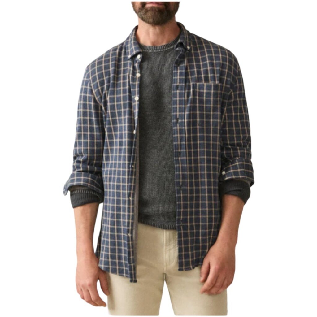 Faherty FOR HIM COASTLINE KNIT SHIRT TWIGHLIGHT CHECK