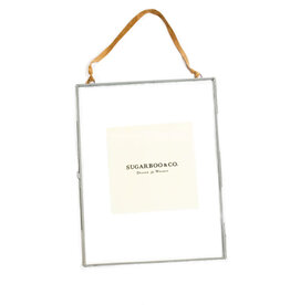 Sugarboo Vertical Glass Zinc Hanging Frame w Suede 14.5" x 19"