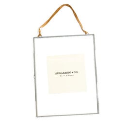 Sugarboo Zinc Vertical Glass Zinc Hanging Frame w Suede 14.5" x 19"