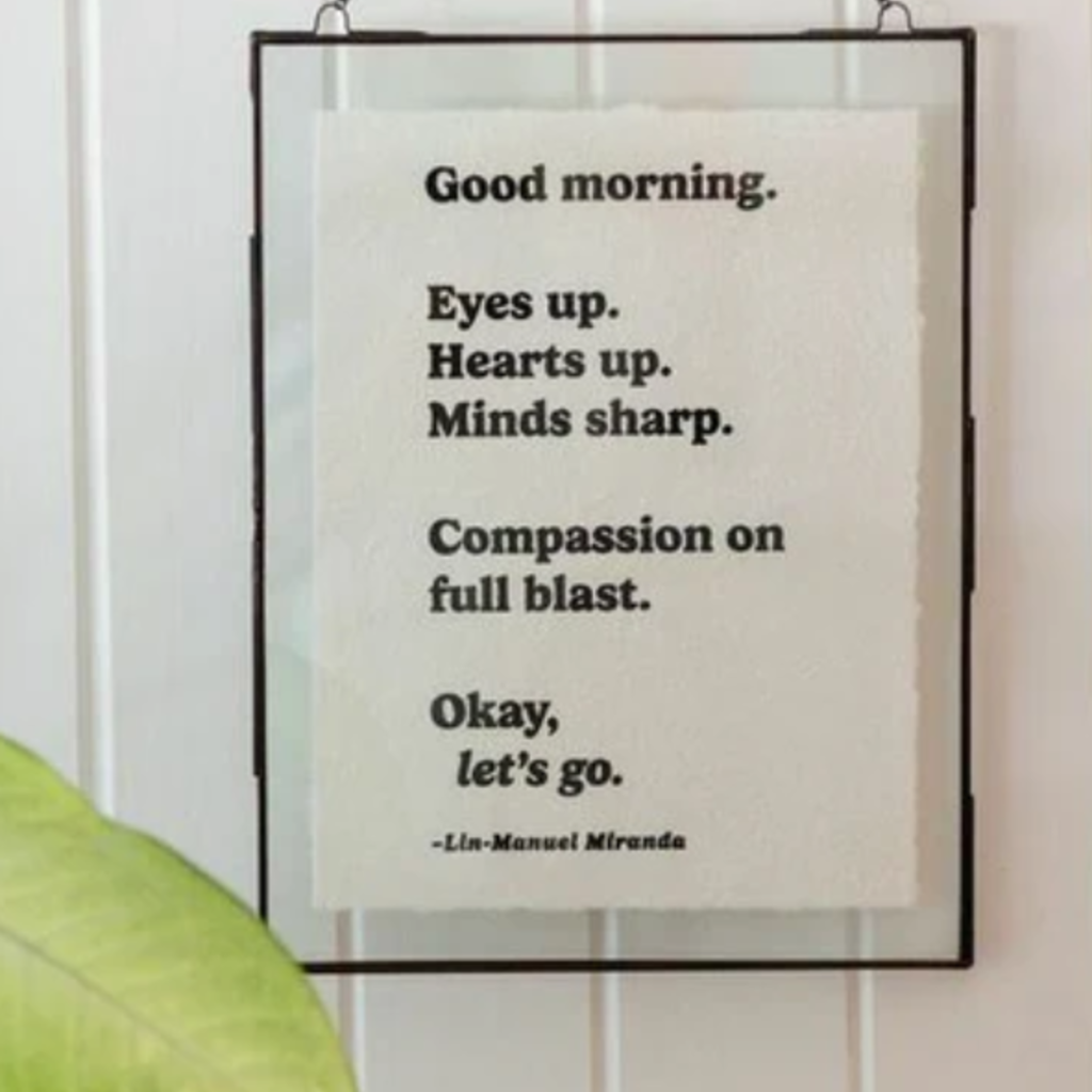 Sugarboo Good Morning (Lin-Manuel Miranda) Handmade Paper Print - 12"x16"