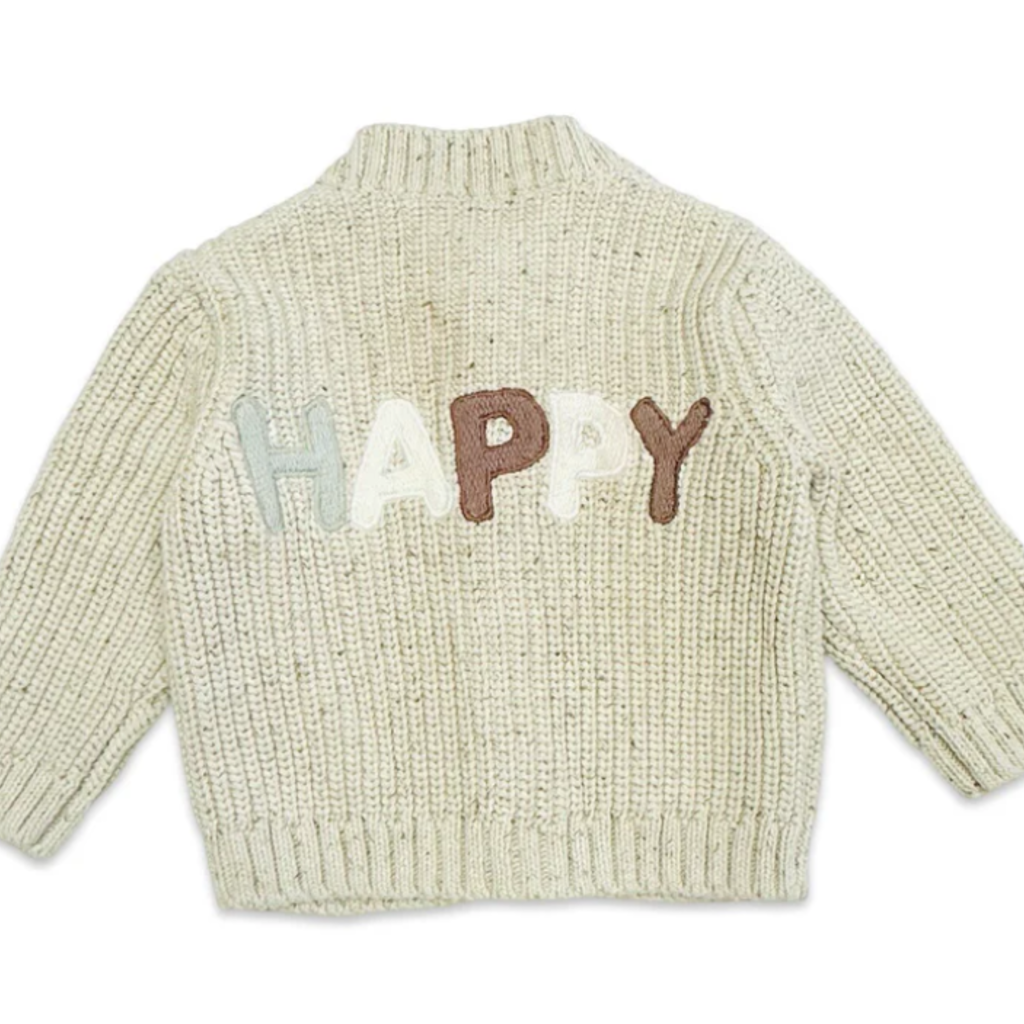 Viverano HAPPY Chunky Knit Slouchy Baby Pullover Sweater SPECKLED LINEN