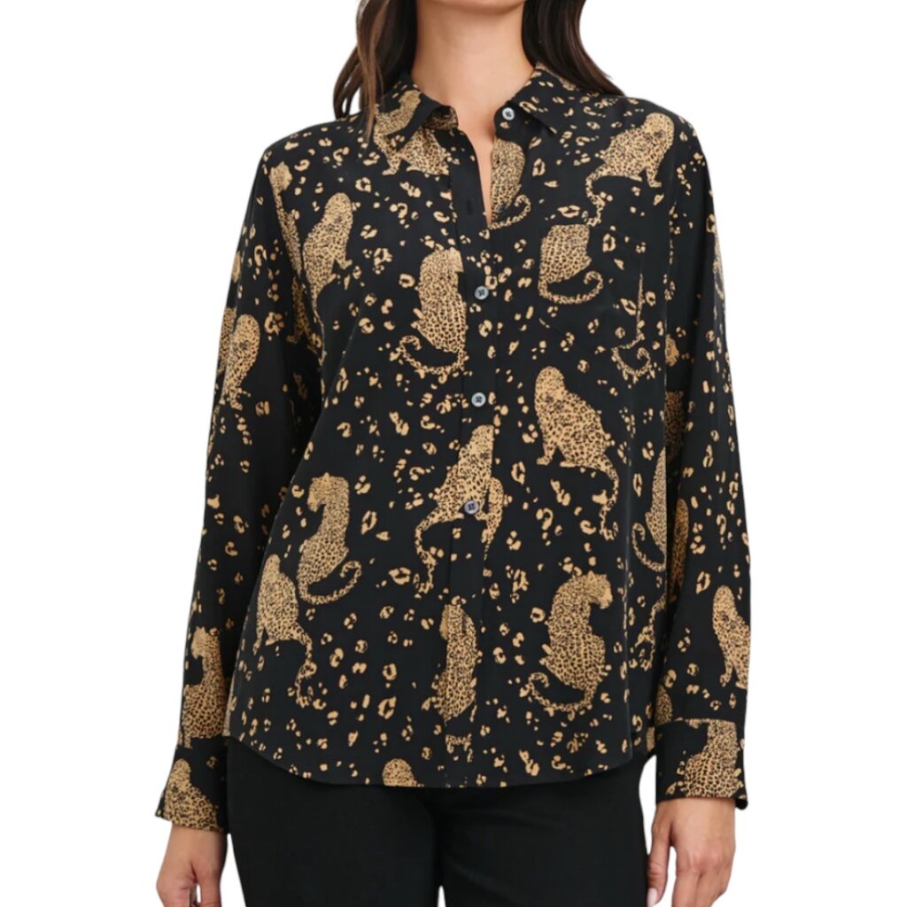Rails KATE BLOUSE NOIR LEOPARD