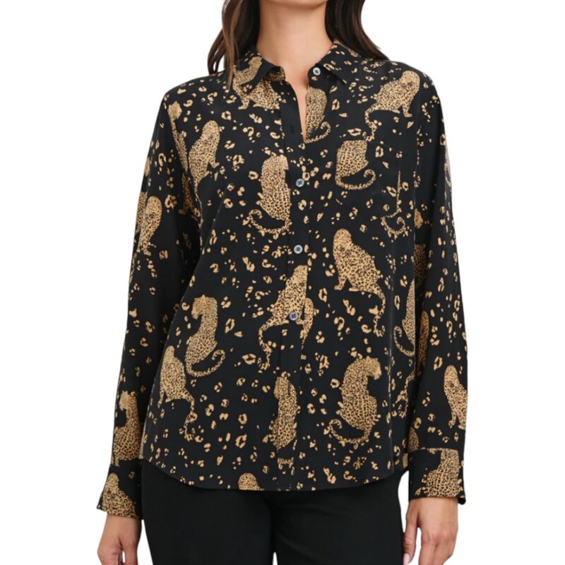 Rails KATE BLOUSE NOIR LEOPARD