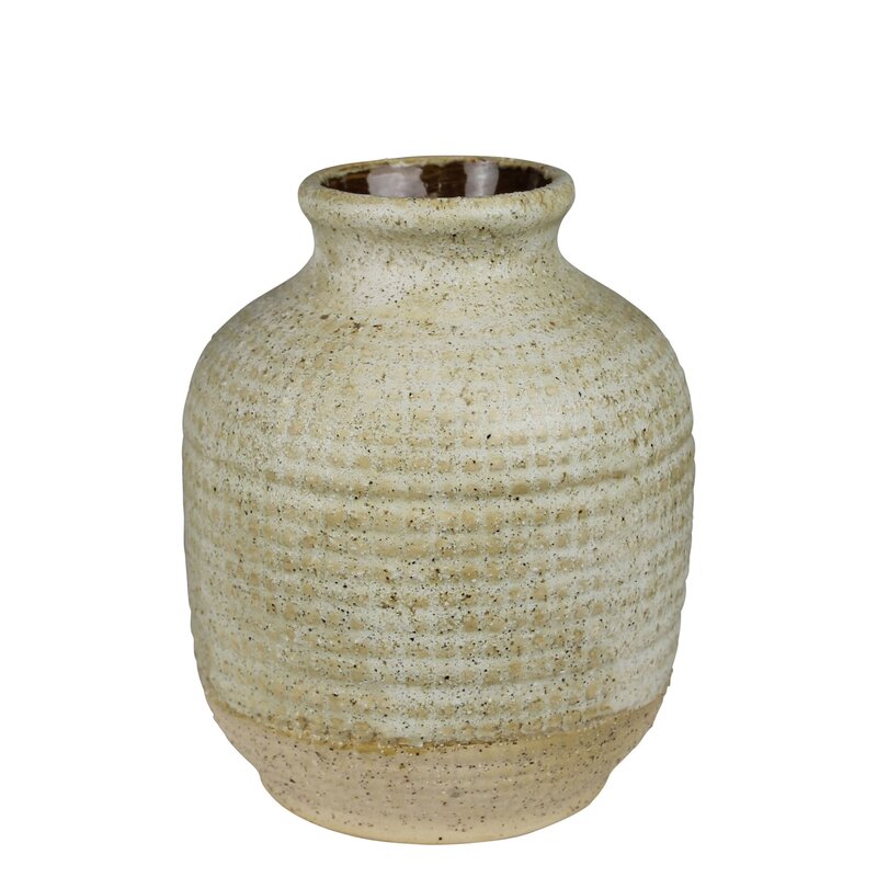 Umbria Pot with Texture, Ceramic,  White