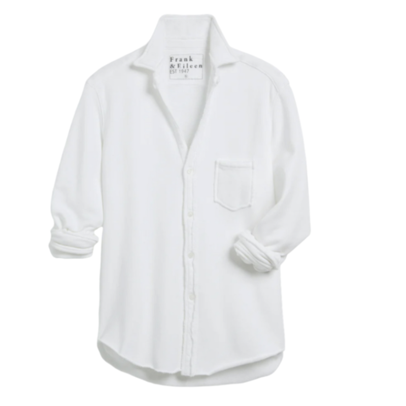 Frank & Eileen Eileen TRIPLE FLEECE Relaxed Button Up WHITE