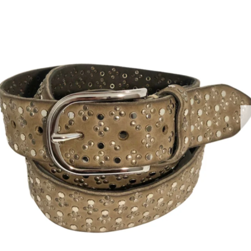 B Belt CLOVER STUD BELT TAUPE