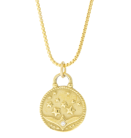 Lulu HATHA CHARM MOONSTONE YELLOW BRONZE NECKLACE