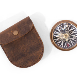 Sugarboo True North Dome Glass Compass w Leather Pouch