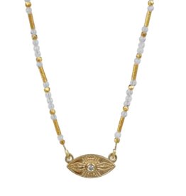 Lulu AJNA BEADED MOONSTONE NECKLACE