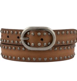 ZWIER OVAL BUCKLE LEATHER BELT CAMEL