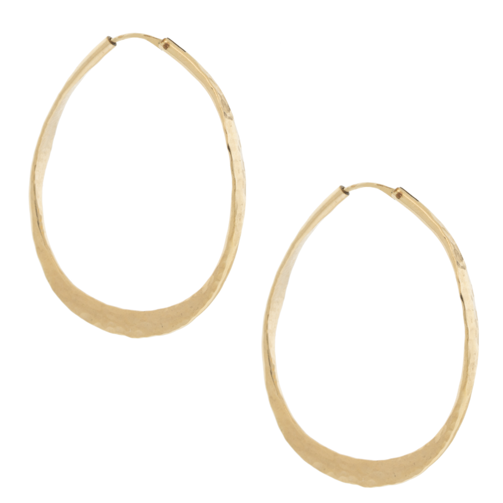 Lulu MOORE HAMMERED TWIST HOOPS LARGE 14K GOLD FILL