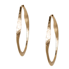 Lulu MOORE HAMMERED TWIST HOOPS LARGE 14K GOLD FILL