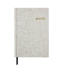 Grateful Heather Gray Linen Notebook