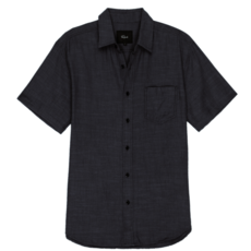 RAILS FOR HIM FAIRFAX SS BUTTON UP BLACK CHAMBRAY