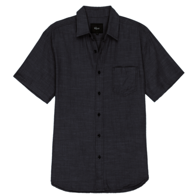 RAILS FOR HIM FAIRFAX SS BUTTON UP BLACK CHAMBRAY