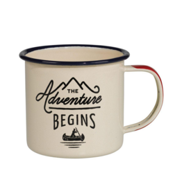 Gentleman's Hardware Enamel Mug - The Adventure Begins - Cream, 11oz