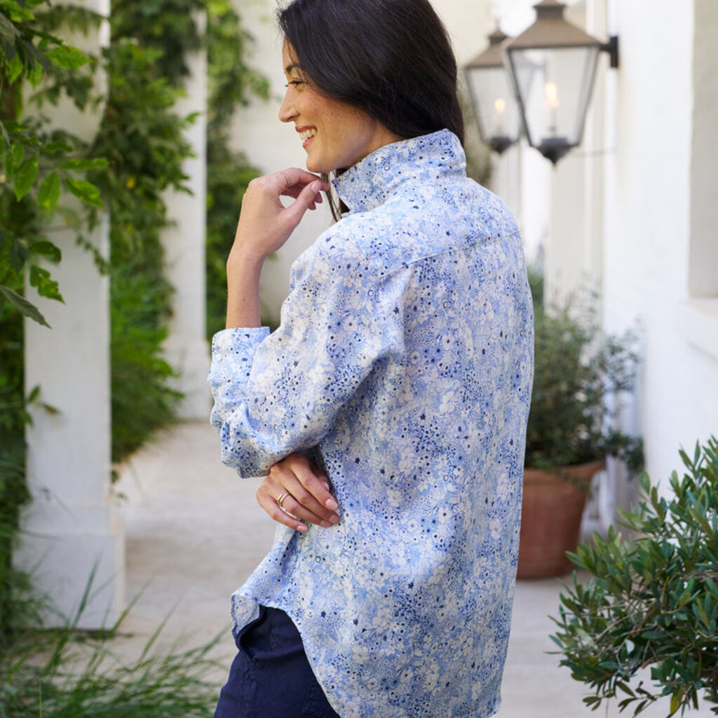 Frank & Eileen EILEEN RELAXED BUTTON UP BLUE FLORAL