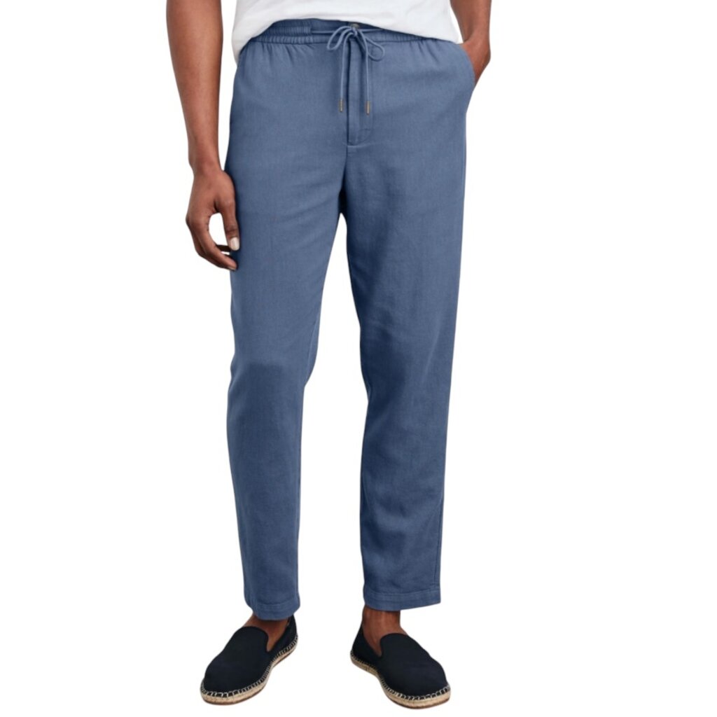 CALLUM COTTON LINEN PANT WASHED BLUE
