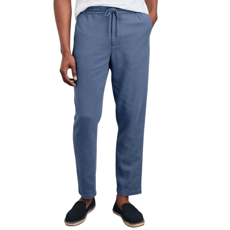 CALLUM COTTON LINEN PANT WASHED BLUE