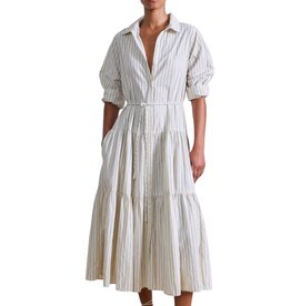 APIECE APART ANNA MAXI DRESS STRIPES NAVY & CREAM